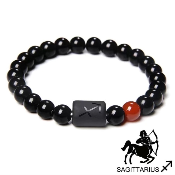 Other - ****Donated****BLACK Onyx stone Constellation theme bracelet Sagittarius